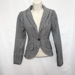 Autres Filles Women Plaid Riding Blazer XS Fitted Jacket Equestrian Academia